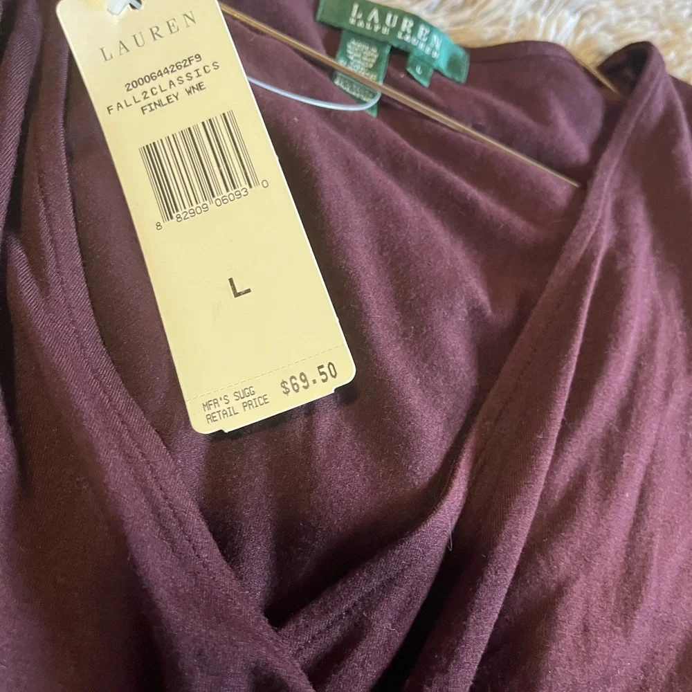 🔴SALE🔴Lauren Ralph Lauren Long sleeve Wrap front Large - Picture 3 of 4